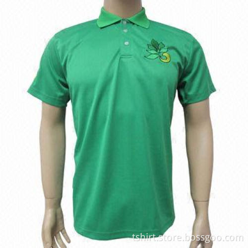 Men's Green Polo T-shirt, Embroidery Logo